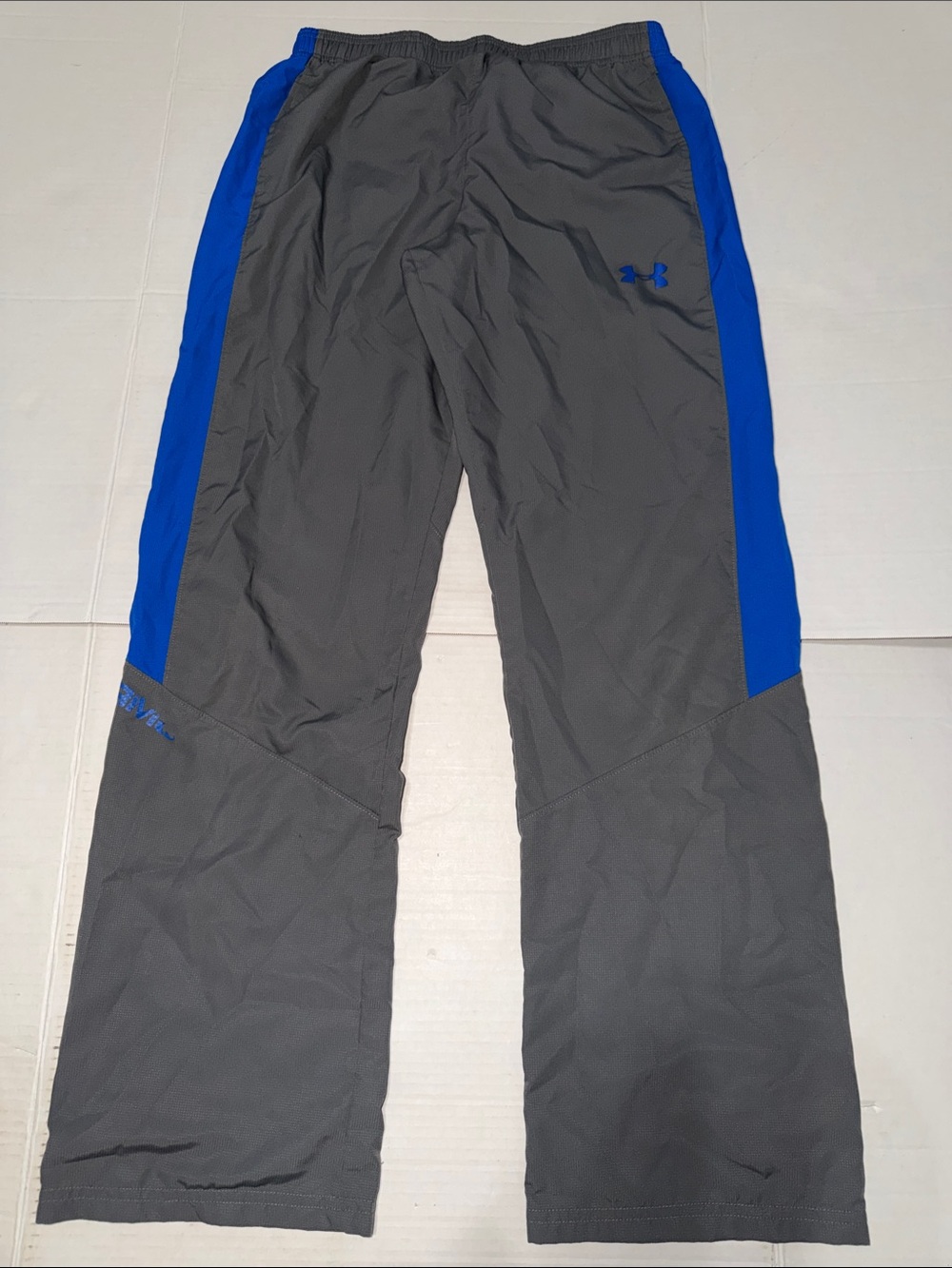 Under Armour Gray and Blue Kids Athletic Track Sweatpants